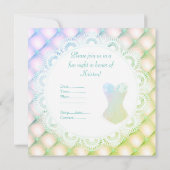 NIEUWE SPARKELBLAUWE GROENE CORSET  DIAMONRUIMTE KAART (Achterkant)