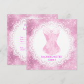 NIEUWE SPARKLE ROZE CORSET MOOI ELEGANT KANT KAART (Voorkant / Achterkant)