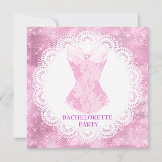 NIEUWE SPARKLE ROZE CORSET MOOI ELEGANT KANT KAART (Voorkant)