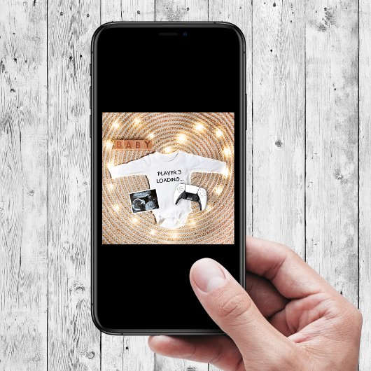 Nieuwe speler laden grappige echogram foto zwanger aankondiging