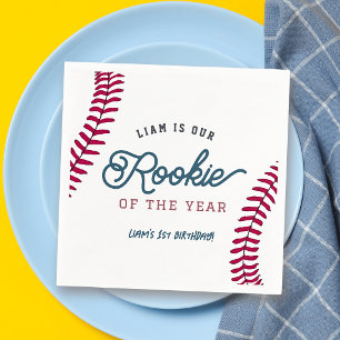 Nieuwe Speler van het Jaar Honkbal 1e Verjaardag Servet