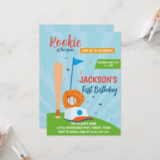 Nieuwe Speler van het Jaar Honkbal 1e Verjaardagsf (Voorkant / Achterkant in situ)