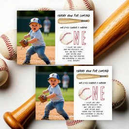 Nieuwe speler van het jaar honkbal 1e verjaardagsf bedankkaart