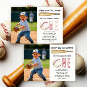 Nieuwe speler van het jaar honkbal 1e verjaardagsf bedankkaart