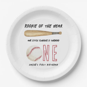 Nieuwe Speler van het Jaar Honkbal 1e Verjaardagsf Papieren Bordje
