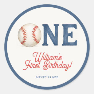 Nieuwe Speler van het Jaar Honkbal 1e Verjaardagsf Ronde Sticker