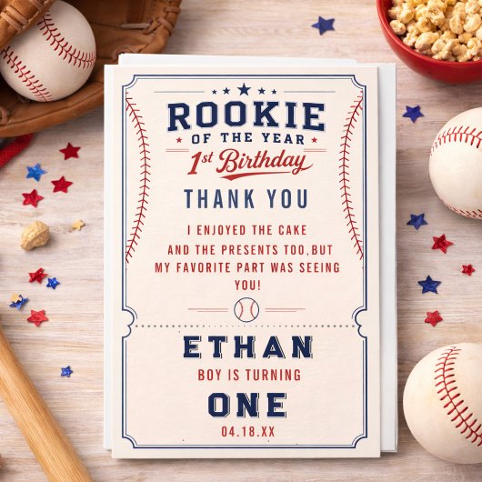 Nieuwe Speler van het Jaar Honkbal Ticket 1e Verja Bedankkaart