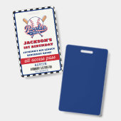 Nieuwe Speler Van Het Jaar Honkbal Verjaardagsfees Badge (Voor- en achterkant)