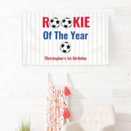 Nieuwe Speler Van Het Jaar Voetbal 1e Verjaardag Spandoek