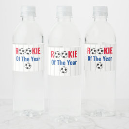 Nieuwe Speler Van Het Jaar Voetbal 1e Verjaardag Waterfles Etiket