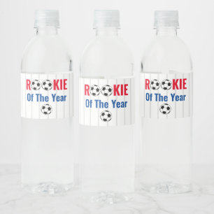 Nieuwe Speler Van Het Jaar Voetbal 1e Verjaardag Waterfles Etiket