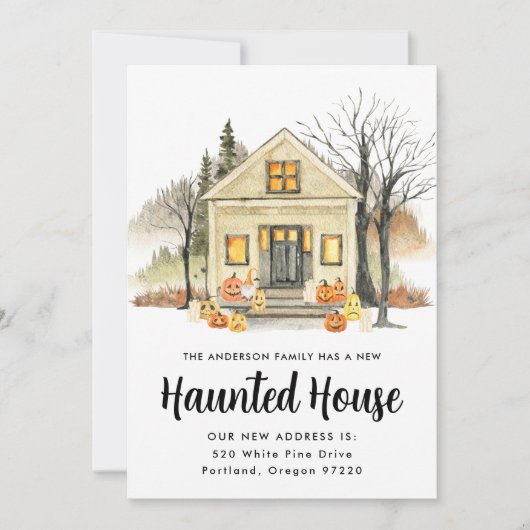 Nieuwe Spokenhuis Halloween Verhuizing Aankondiging (Voorkant)