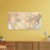 Nieuwe Spoorwegkaart van de Verenigde Staten Canvas Afdruk (Insitu (Woonkamer))