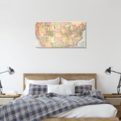Nieuwe Spoorwegkaart van de Verenigde Staten Canvas Afdruk (Insitu (Slaapkamer))