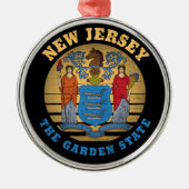 NIEUWE STAATSVLAG VAN JERSEY GARDEN METALEN ORNAMENT (Voorkant)