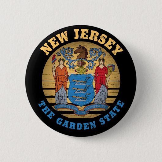 NIEUWE STAATSVLAG VAN JERSEY GARDEN RONDE BUTTON 5,7 CM (Voorkant)
