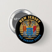 NIEUWE STAATSVLAG VAN JERSEY GARDEN RONDE BUTTON 5,7 CM (Voorkant /achterkant)