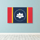 Nieuwe staatsvlag van Mississipi Canvas Afdruk (Insitu (Houten vloer))