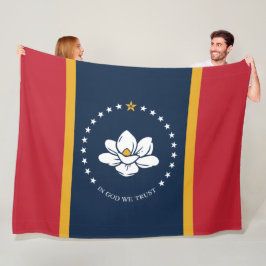 Nieuwe staatsvlag van Mississipi Fleece Deken