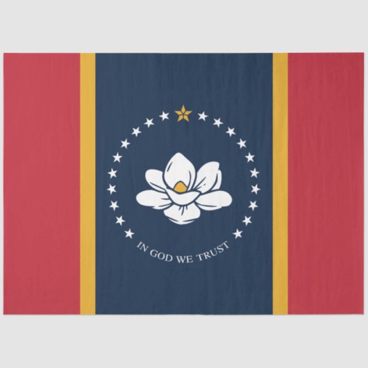 Nieuwe staatsvlag van Mississipi Tissuepapier (Voorkant)