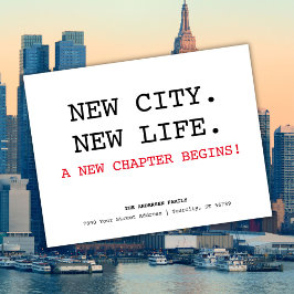 Nieuwe Stad Adres Eenvoudig Minimalistisch Verhuiz Aankondigingskaart