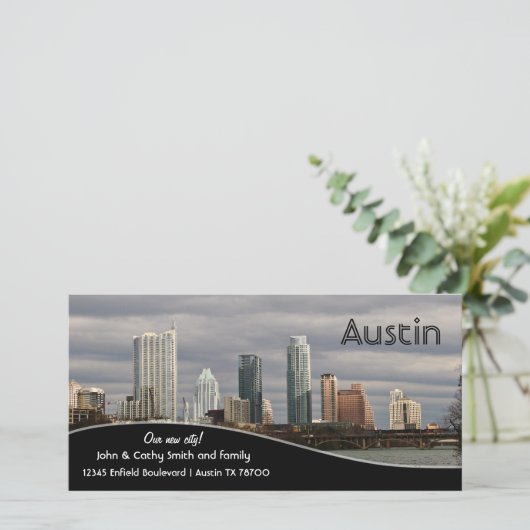 Nieuwe stad! Adreswijziging Aangepaste fotokaarten Aankondiging (Staand voorkant)