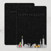 Nieuwe Stad Tekenen Vakantie Kerst Kaart (Voorkant / Achterkant)