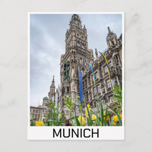 Nieuwe stadhuistoren in München, Duitsland Briefkaart (Voorkant)