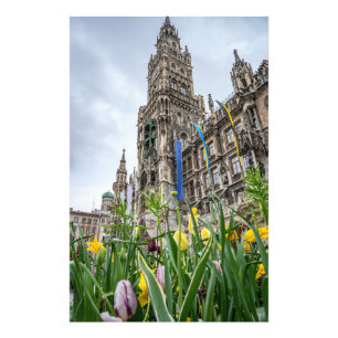Nieuwe stadhuistoren in München, Duitsland Foto Afdruk