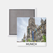 Nieuwe stadhuistoren in München, Duitsland Magneet (Voorkant / Achterkant)