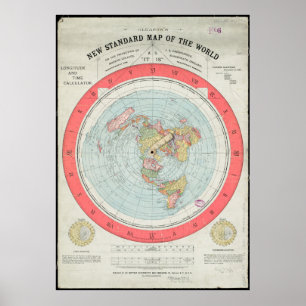  nieuwe standaardkaart van de wereld poster