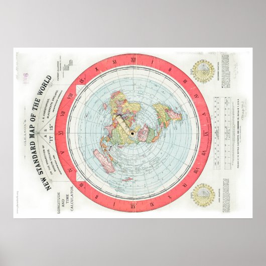 NIEUWE STANDAARDKAART VAN DE WERELD VAN Gleason -  Poster (Voorkant)