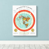 Nieuwe standaardkaart van de wereldvlakte canvas afdruk (Insitu (Houten vloer))