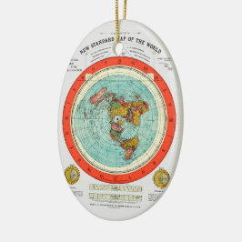 Nieuwe standaardkaart van de wereldvlakte keramisch ornament