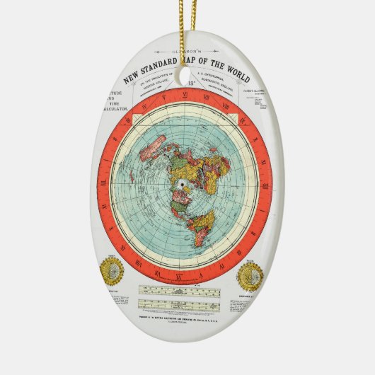 Nieuwe standaardkaart van de wereldvlakte keramisch ornament (Links)