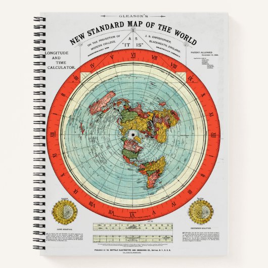 Nieuwe standaardkaart van de wereldvlakte notitieboek (Voorkant)
