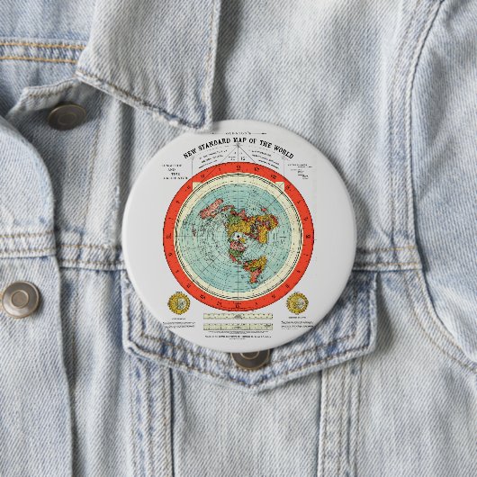 Nieuwe standaardkaart van de wereldvlakte ronde button 4,0 cm (In situ)