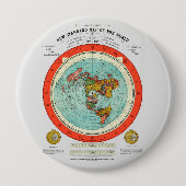 Nieuwe standaardkaart van de wereldvlakte ronde button 4,0 cm (Voorkant)