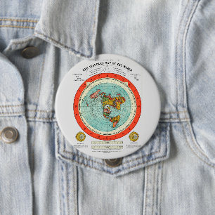 Nieuwe standaardkaart van de wereldvlakte ronde button 4,0 cm