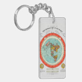Nieuwe standaardkaart van de wereldvlakte sleutelhanger (Voorkant Links)