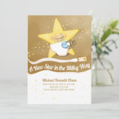 Nieuwe Star Baby Flat Aankondiging Kaart (Staand voorkant)