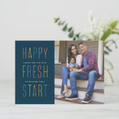 Nieuwe start nieuwe jaargang vaardige aankondiging (Staand voorkant)