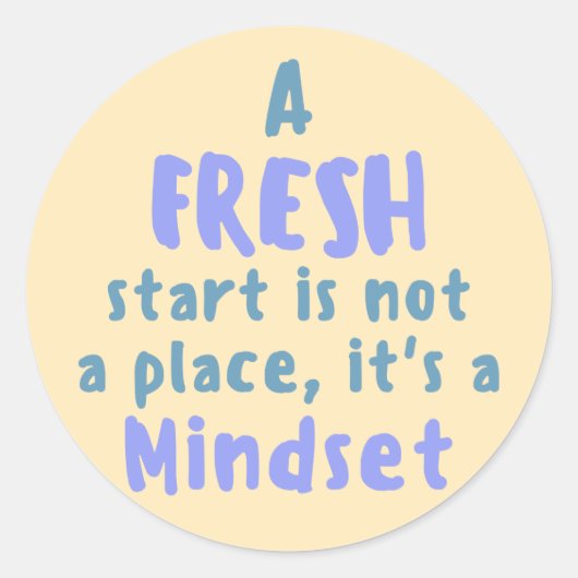 Nieuwe Start Ronde Sticker (Voorkant)