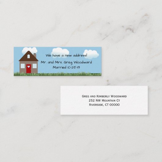 Nieuwe startaankondiging mini visitekaartje (Voorkant / Achterkant)