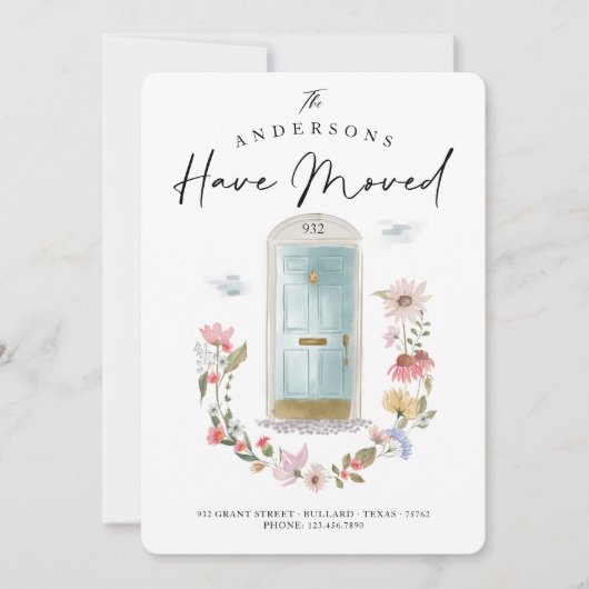 Nieuwe Startbloemen - Nieuwe Startblauwe Waterverf Aankondiging (Voorkant)