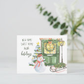 Nieuwe startdeur voor kerstmis thuis feestdagenkaart (Staand voorkant)