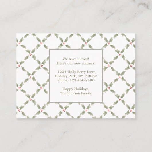 Nieuwe startfoto Kerstmis - Grote adreswijziging Informatiekaartje (Achterkant)