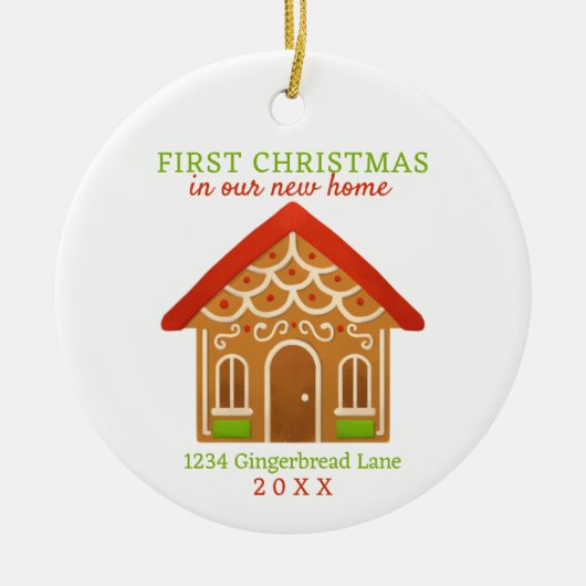 Nieuwe startkerst keramisch ornament (Voorkant)