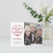 Nieuwe startkondiging voor kerstvakantie briefkaart (Staand voorkant)