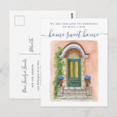 Nieuwe startkondiging voor startdeur (Home Sweet) Briefkaart (Voorkant / Achterkant)